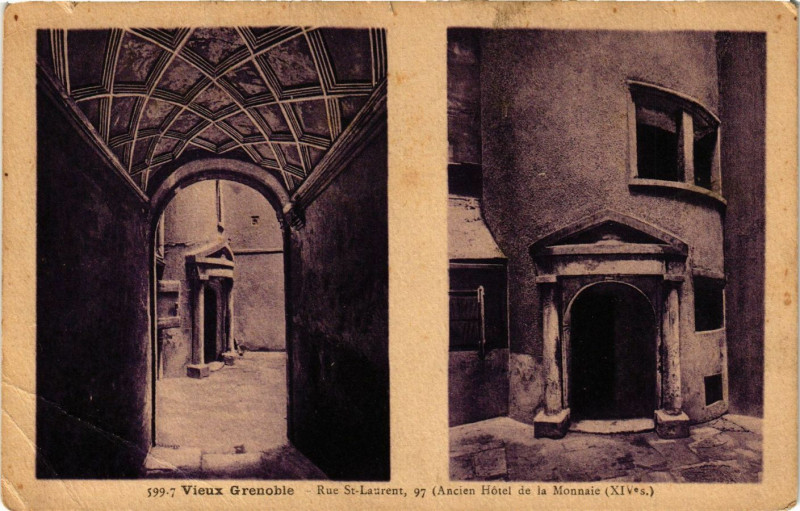 Carte postale ancienne Vieux Grenoble - Rue St-Laurent à Grenoble