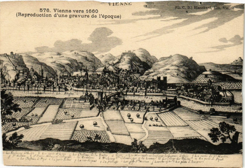 Carte postale ancienne Vienne vers 1660 à Vienne