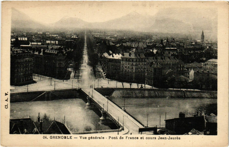 Carte postale ancienne Grenoble - Vue générale à Grenoble