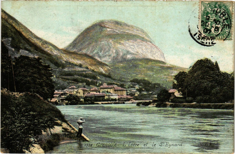 Carte postale ancienne Grenoble - L'Isere et le St-Eynard à Grenoble