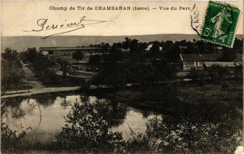 Carte postale ancienne Champ de Tir de Chambaran - Vue du Parc