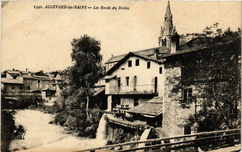 Carte postale ancienne Allevard-les-Bains - Les Bords du Breda à Allevard