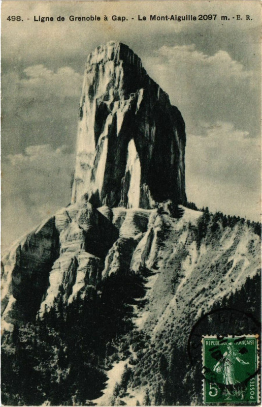 Carte postale ancienne Ligne de Grenoble a Gap - Le Mont-Aiguille à Grenoble