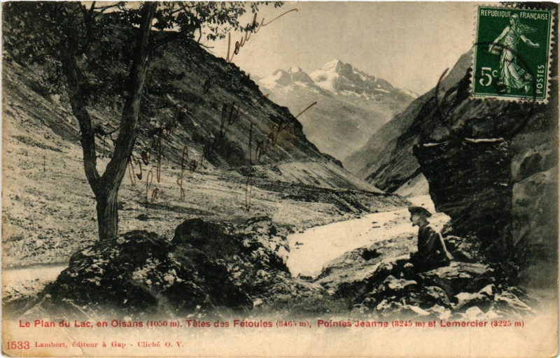 Carte postale ancienne Le Plan du Lac en Oisans à Plan