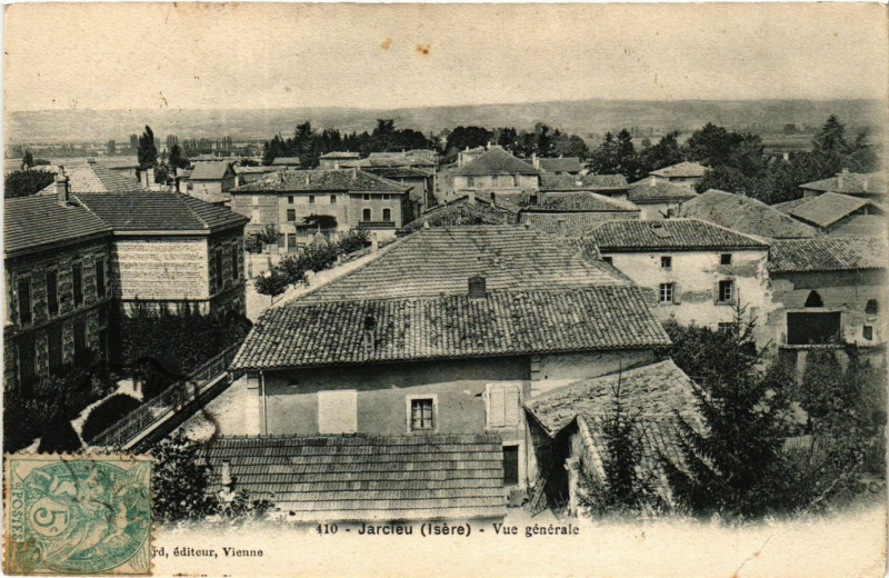 Carte postale ancienne Jarcieu - Vue générale à Jarcieu