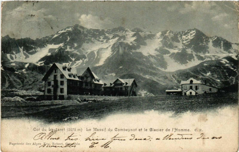 Carte postale ancienne Col du Lautaret - Le Massif du COMBEyont