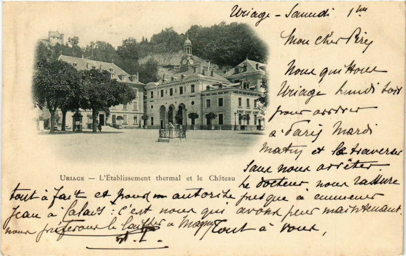 Carte postale ancienne Uriage - L'Etablissement