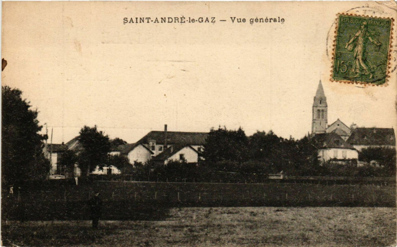 Carte postale ancienne Saint-Andre-le-Gaz - Vue générale à Saint-André-le-Gaz