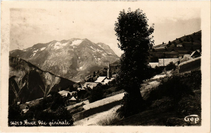 Carte postale ancienne Huez - Vue générale à Huez