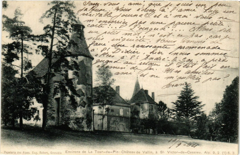 Carte postale ancienne Env. de la Tour-du-Pin - Chateau de Vallin à La Tour-du-Pin