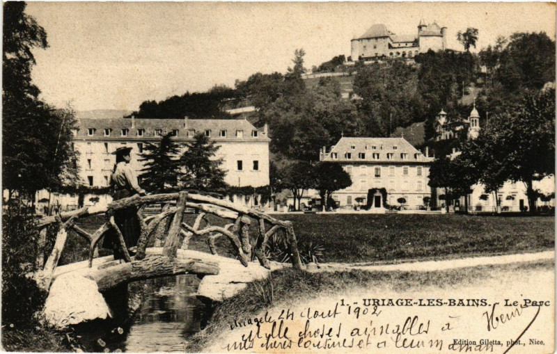 Carte postale ancienne Uriage-les-Bains - Le Parc