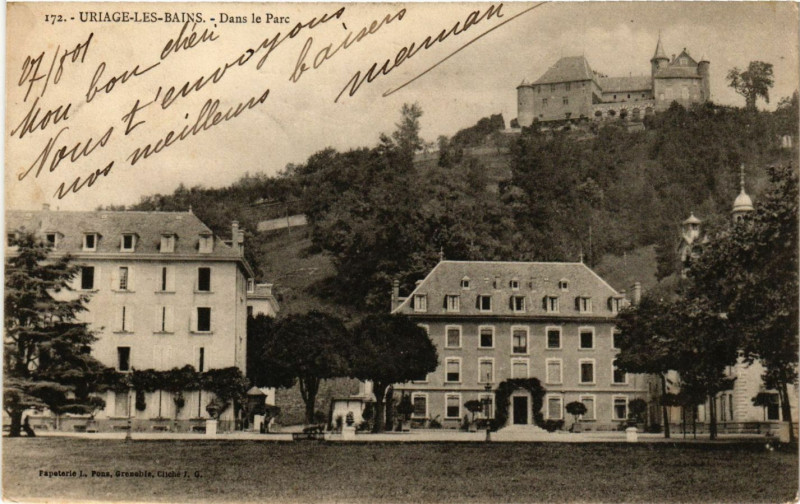Carte postale ancienne Uriage-les-Bains - Dans le Parc