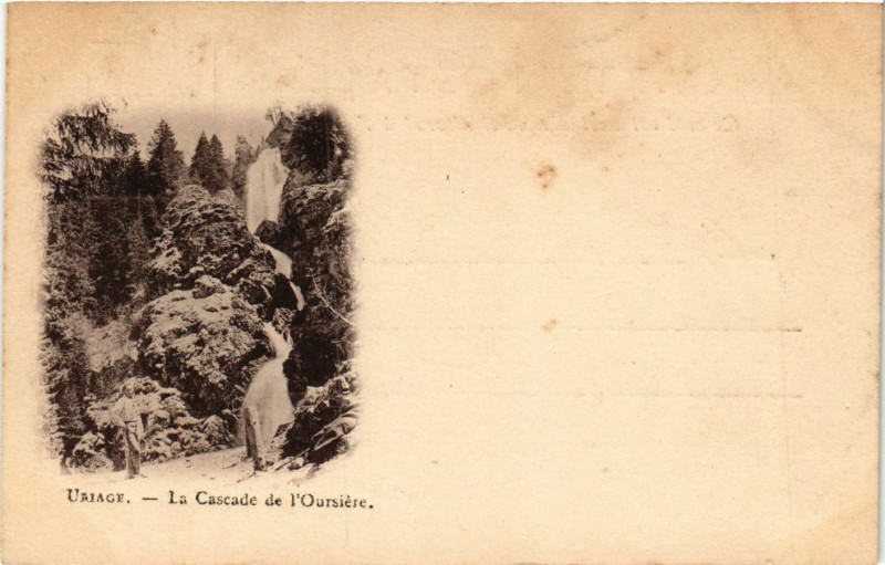 Carte postale ancienne Uriage - Le Cascade de l'Oursiere