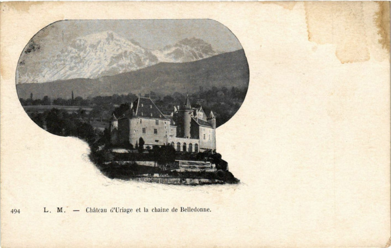 Carte postale ancienne Chateau d'Uriage et la chaine