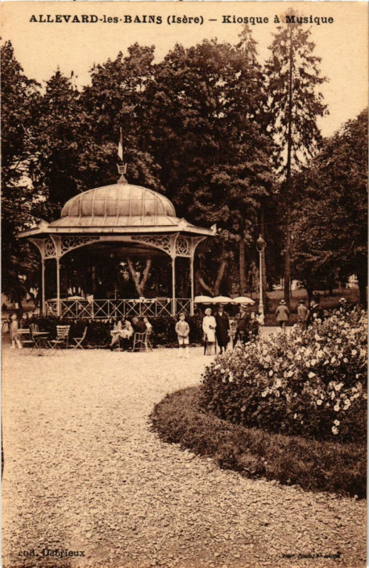 Carte postale ancienne Allevard-les-Bains - Kiosque a Musique à Allevard