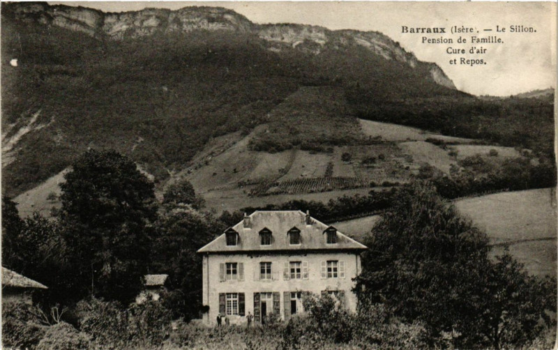 Carte postale ancienne Barraux - Le Sillon - Pension de Famille - Cure d'air et à Barraux