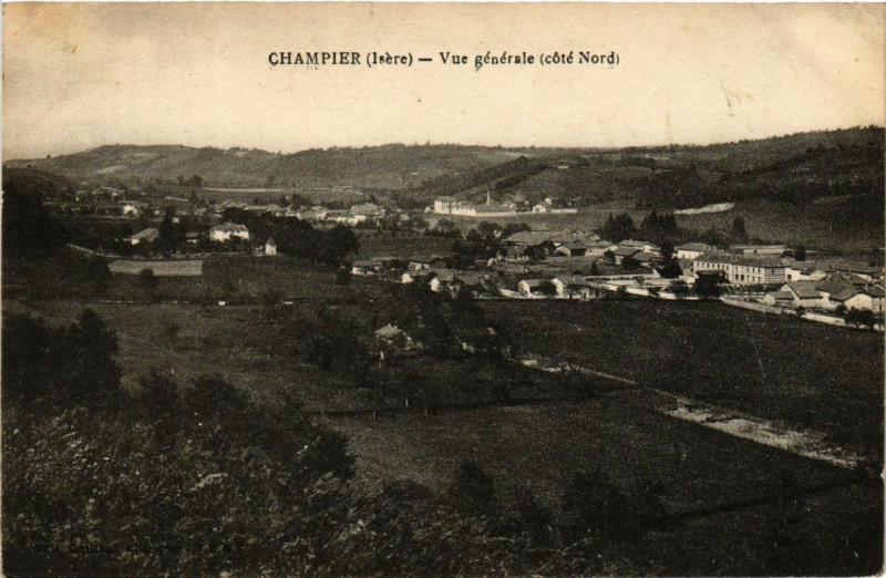 Carte postale ancienne Champier - Vue générale (cote Nord) à Champier