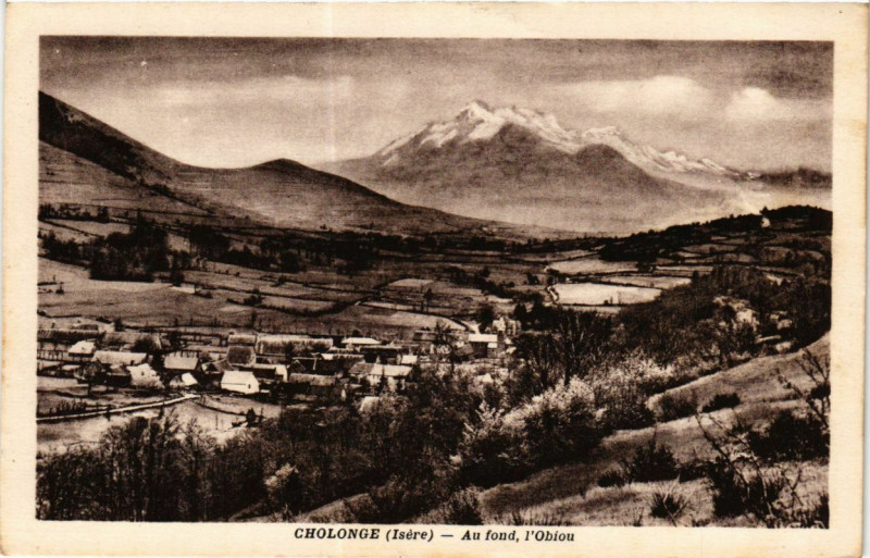 Carte postale ancienne Cholonge - Au fond l'Obiou à Cholonge