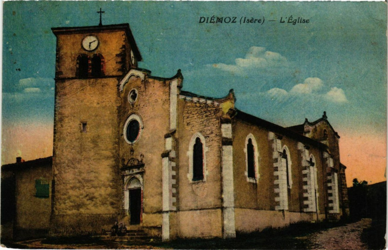Carte postale ancienne Demoz - L'Eglise à Oz