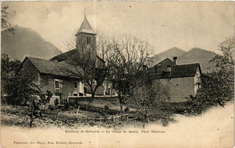Carte postale ancienne Env. de Grenoble - Le Village de Quaix à Grenoble
