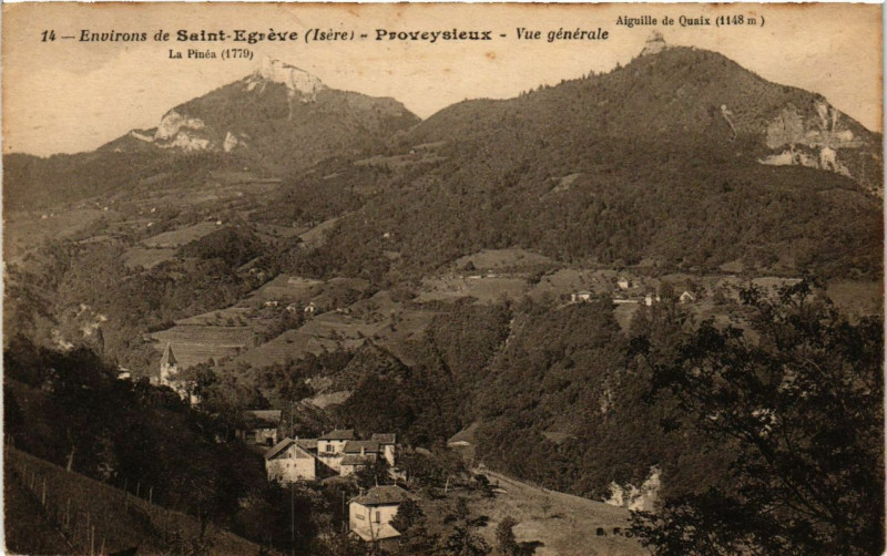 Carte postale ancienne Env. de St-Egreve - Proveysieux - Vue générale à Proveysieux