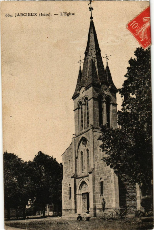 Carte postale ancienne Jarcieux - L'Eglise à Jarcieu