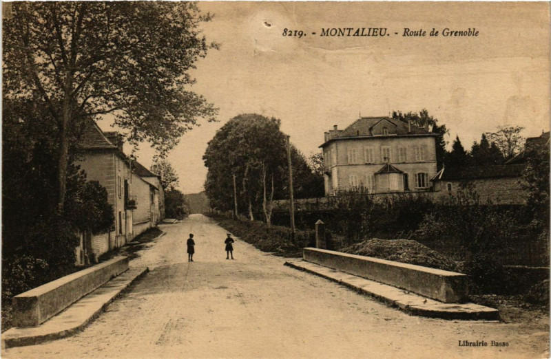 Carte postale ancienne Montalieu - Route de Grenoble à Grenoble