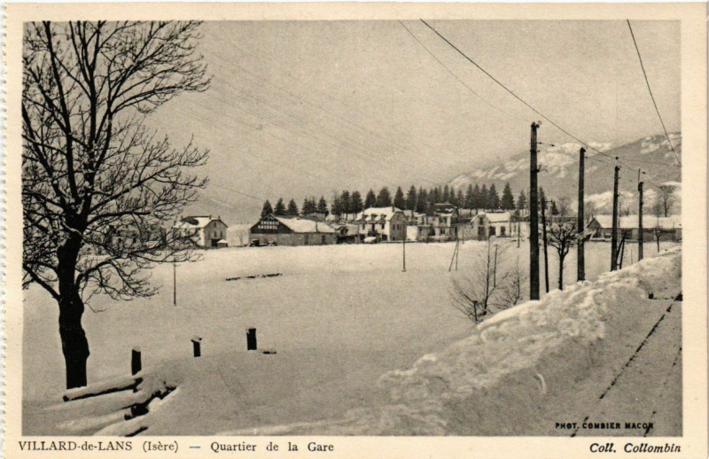 Carte postale ancienne Villard-de-Lans - Quartier de la Gare à Villard-de-Lans