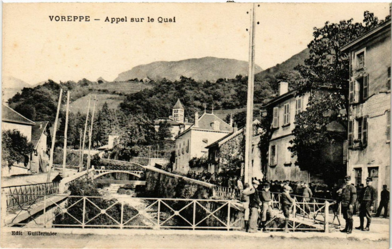 Carte postale ancienne Voreppe - Appel sur le Quai à Voreppe
