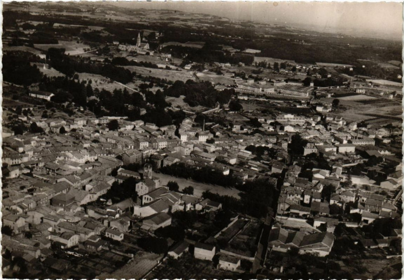 Carte postale ancienne Vue générale aerienne sur le Peage-de-Roussillon et Roussillon à Roussillon