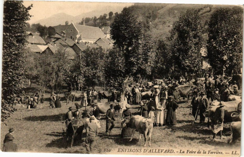 Carte postale ancienne Env. d'Allevard - Ls Foire de la Ferriere à Allevard