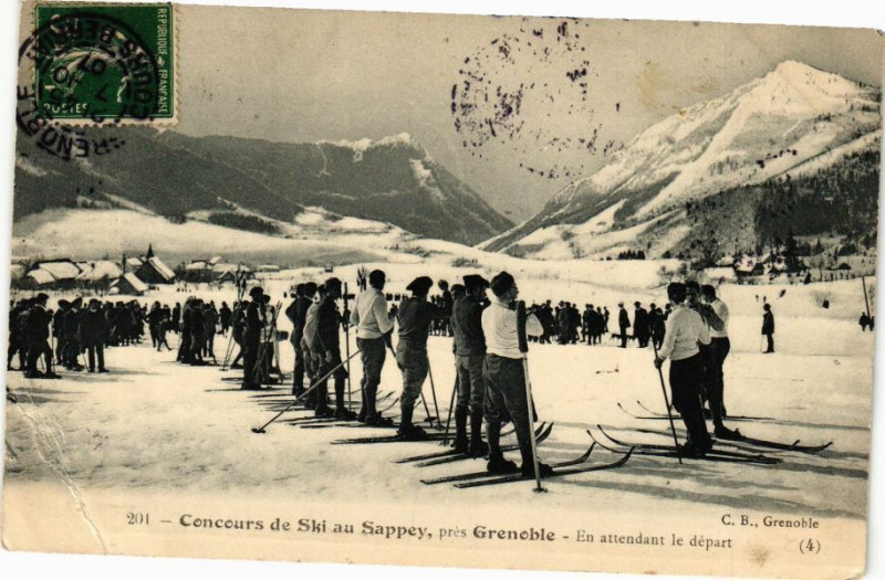 Carte postale ancienne Concours de Ski au Sappey pres Grenoble à Grenoble