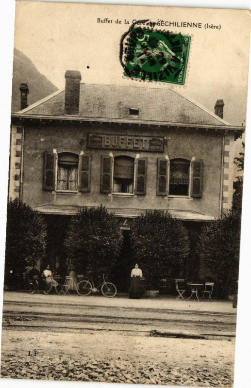 Carte postale ancienne Buffet de la Gare de Scheilienne