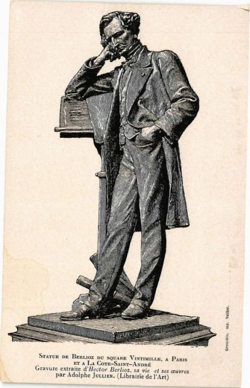 Carte postale ancienne Statue de Berlioz du Square Vintimille à Oz