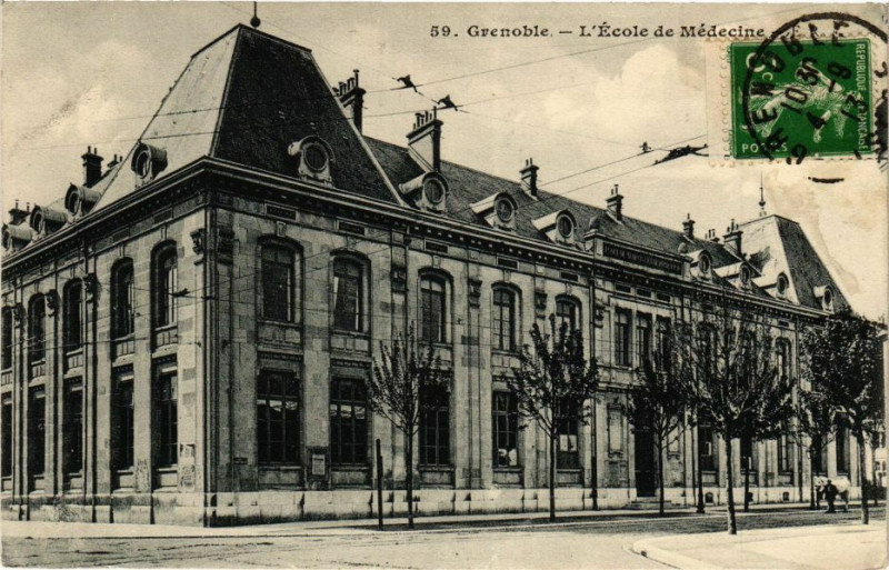 Carte postale ancienne Grenoble - L'Ecole de Medicine à Grenoble