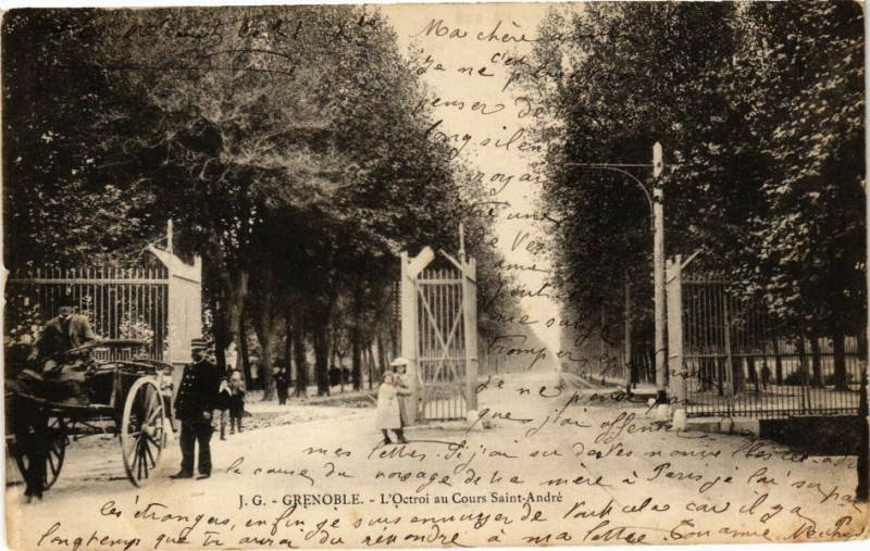 Carte postale ancienne Grenoble - L'Octroi au Cours St-Andre à Grenoble