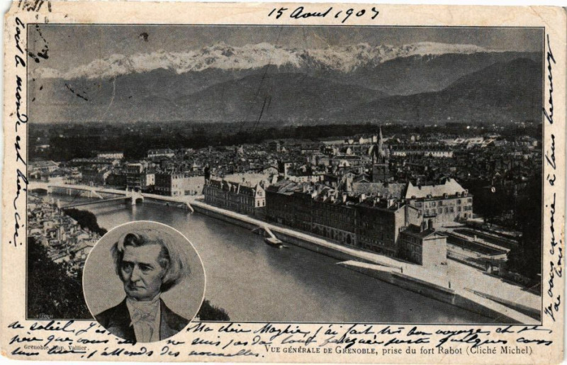 Carte postale ancienne Vue générale de Grenoble prise du fort Rabot (Cliche Michel) à Grenoble