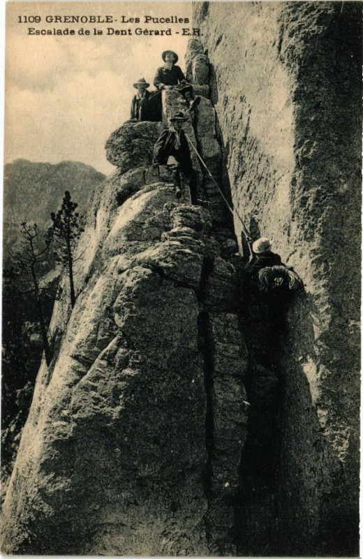 Carte postale ancienne Grenoble - Les Pucelles Escalade de la Dent Gerard à Grenoble