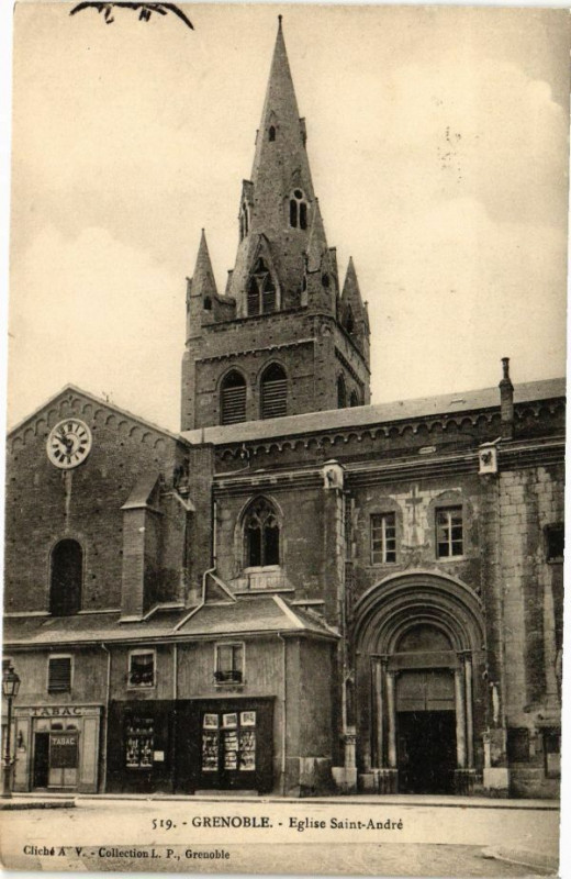 Carte postale ancienne Grenoble - Eglise St-Andre à Grenoble