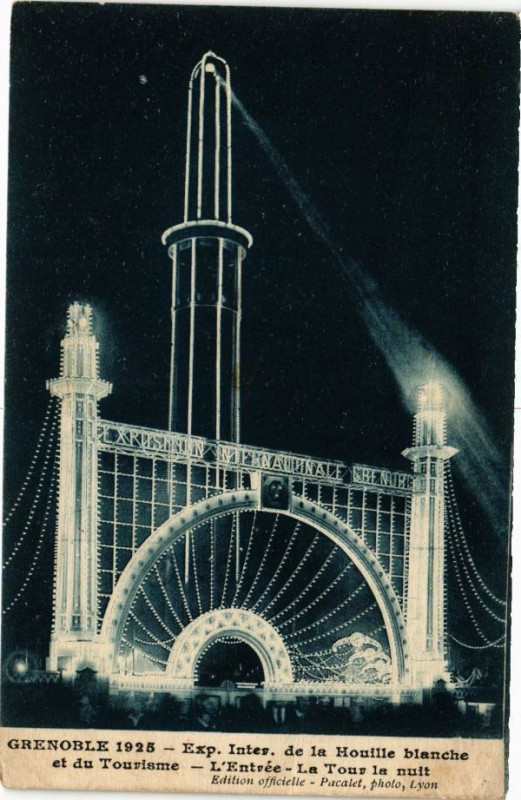 Carte postale ancienne Grenoble 1925 - Exp.Inter. de la Houille blanche et du Tourisme à Grenoble