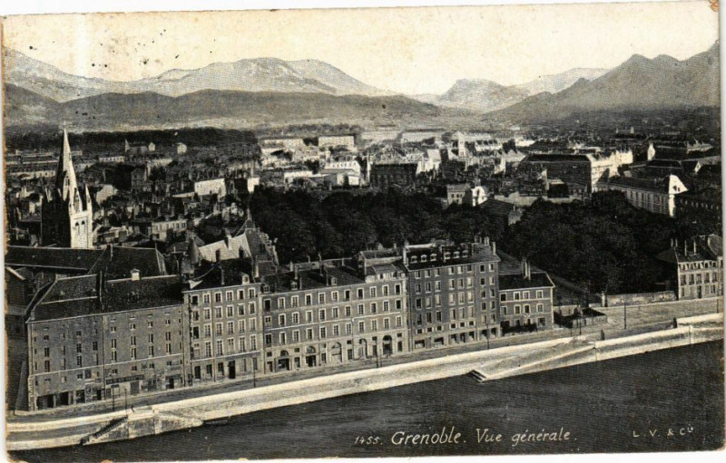 Carte postale ancienne Ed. Aqua 1455 Grenoble Vue générale à Grenoble