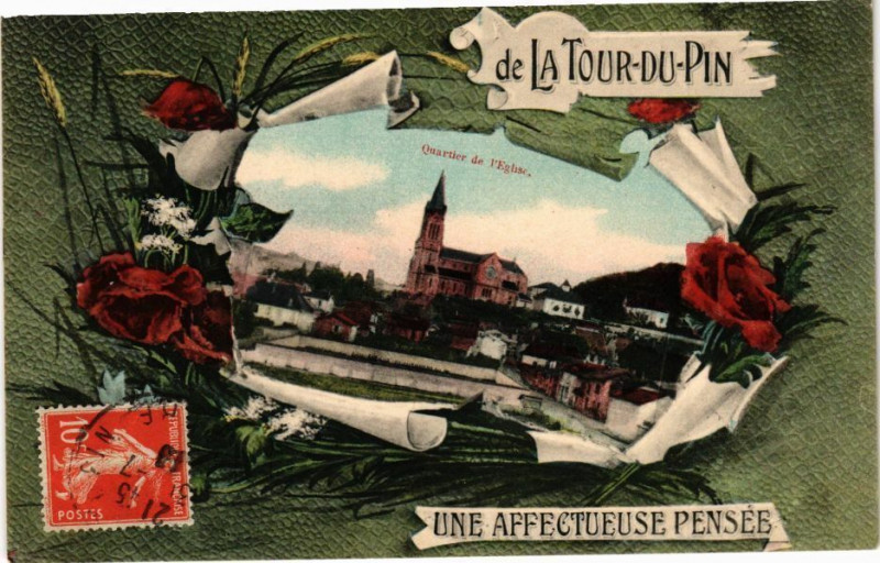 Carte postale ancienne De La Tour-du-Pin - Une Affectueuse Pensée à La Tour-du-Pin