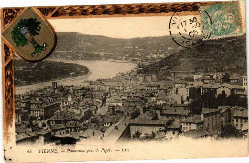 Carte postale ancienne Vienne - Panorama pris Pipet à Vienne