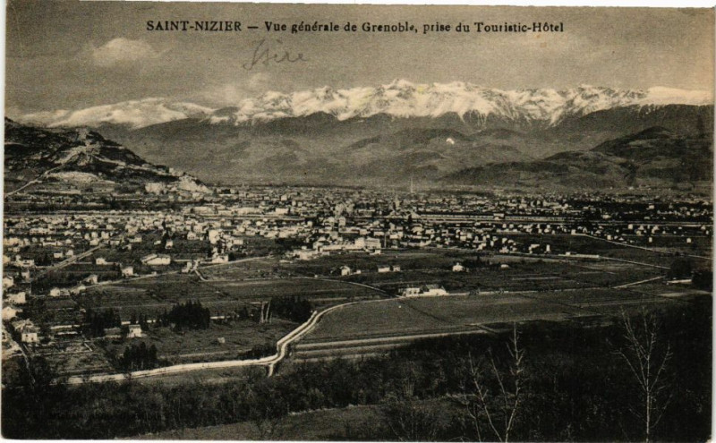 Carte postale ancienne St-Nizier - Vue générale de Grenoble prise du Touiratic Hotel à Grenoble