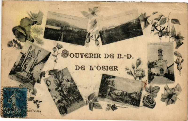 Carte postale ancienne Souvenir de N.-D. - de l'Osier