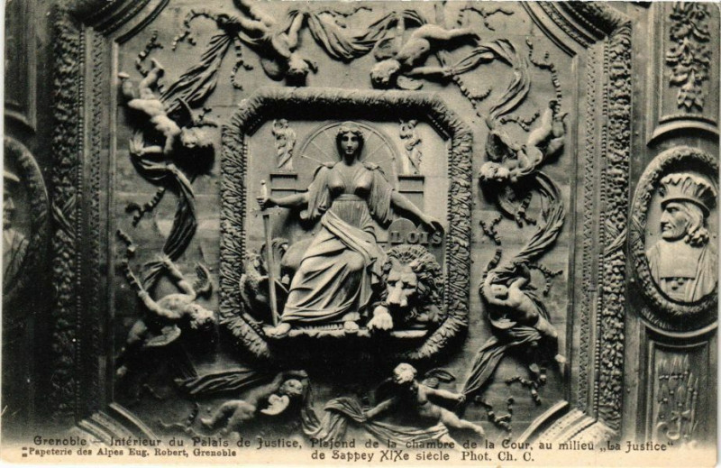 Carte postale ancienne Grenoble - Intérieur du Palais de Justice à Grenoble