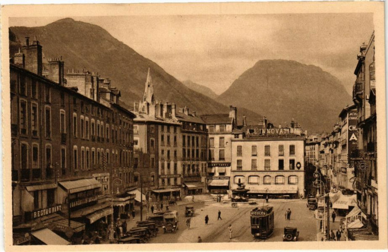 Carte postale ancienne Grenoble - Place Grenette à Grenoble