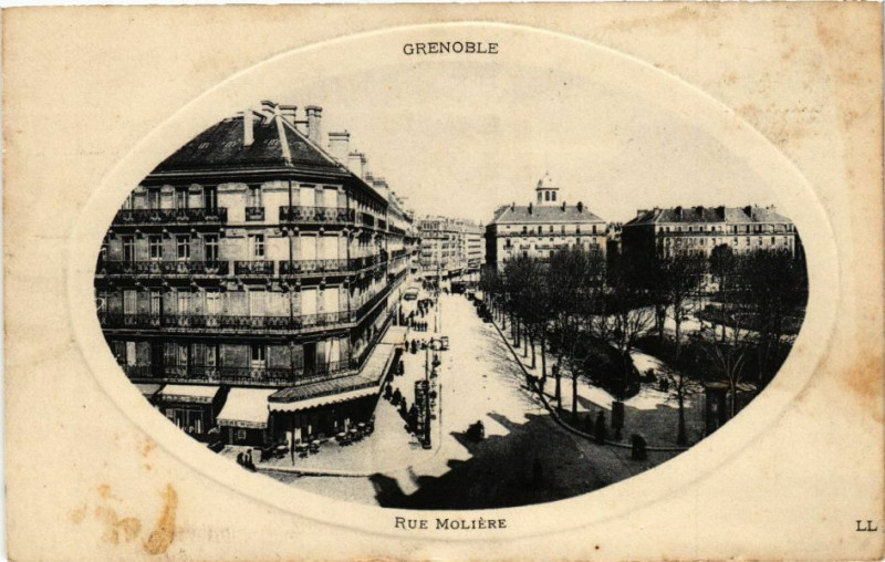 Carte postale ancienne Grenoble - Rue Moliere à Grenoble