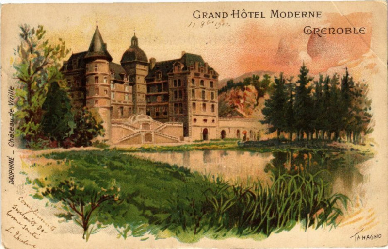 Carte postale ancienne Grenoble - Grand Hotel Moderne à Grenoble