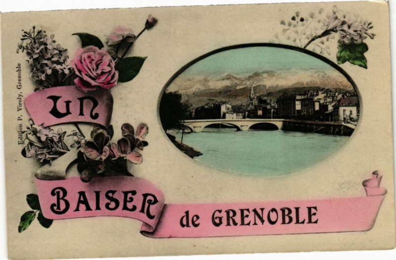 Carte postale ancienne Un Baiser de Grenoble à Grenoble